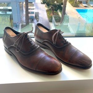 John Varvatos brown leather shoes